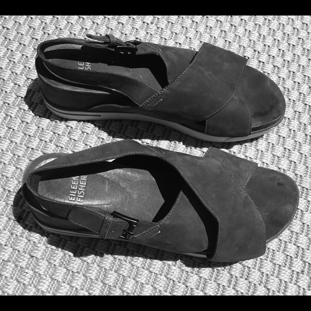 Eileen Fisher Gray Sandals 8.5